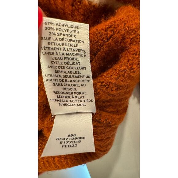 NWT BP Nordstrom Womens‎ Oversized Varsity Cardigan Rust Ivory Taylor Swift - Picture 13 of 16